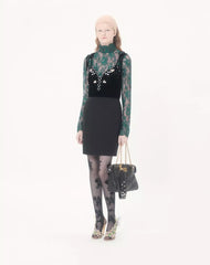 Embroidered Crepe Couture Short Dress