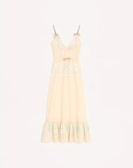 Sangallo Midi Dress With Fleur A Jours Fiori