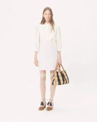 Valentino Garavani Medium Raffia Shopping Bag With Wave Motif.
