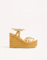 BriBri Wedge Sandal In Laminated Calfskin 120mm