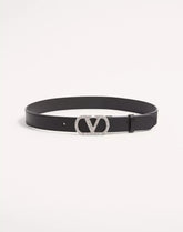 VLogo Signature Belt In Shiny Calfskin With Crystals 30 Mm