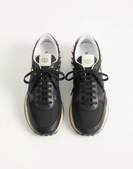 Stud Up Sneaker In Leather And Nylon