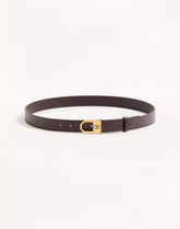 VLogo Signature Belt In Shiny Calfskin 30 Mm With Enamelled Logo Detail