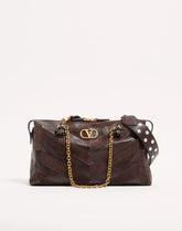 Valentino Garavani Panthea Medium Shoulder Bag In Suede And Nappa With Chevron Motif