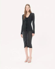 Lurex Knit Midi Skirt