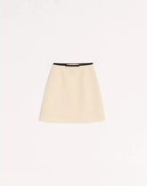 Plain Wool Tweed Short Skirt