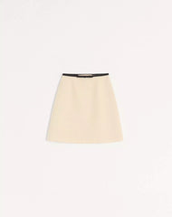 Plain Wool Tweed Short Skirt