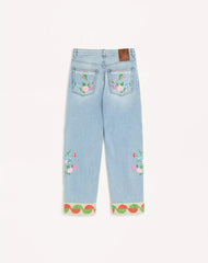 Embroidered Denim Trousers