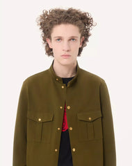Valentino Shirt Jacket In Canneté Cotton With VLogo Embroidery