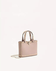 Rockstud Mini Shopping Bag In Grainy Calfskin