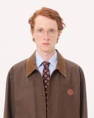 Valentino Waxed Cotton Coat With VLogo Patch