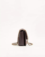Valentino Garavani Djuna Medium Chain Bag In Suede And Nappa With Chevron Pattern