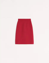 Plain Wool Tweed Midi Skirt