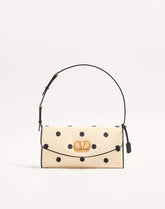 Valentino Garavani Devain Small Shoulder Bag In Moiré Plus De Pois Fabric