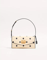 Valentino Garavani Devain Small Shoulder Bag In Moiré Plus De Pois Fabric