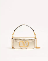 Small Valentino Garavani Locò Metallic Calfskin Shoulder Bag