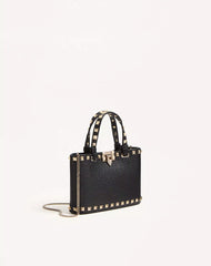 Rockstud Mini Shopping Bag In Grainy Calfskin