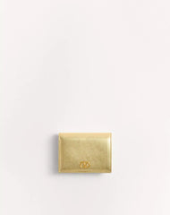 VLogo Signature Laminated Grainy Calfskin Wallet