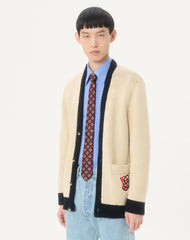 Valentie Patterned Tie In Silk, Wool, And Jacquard