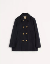 Valentino Double-Breasted Wool Felt Coat