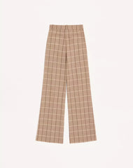 Wool Trousers With Windowpane Check Pattern