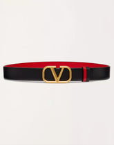 Reversible VLogo Signature Belt In Glossy Calfskin 30 Mm