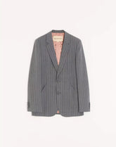 Valentino Single-Breasted Jacket In Pinstripe Wool
