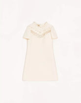 Embroidered Crepe Couture Short Dress