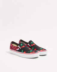 Valentino Garavani And Vans Slip-On Fabric Trainer With Maxi Cherryfic Print And VLogo Checkerboard Print