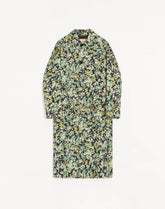 Valentino Single-Breasted Coat In Cotton Drill With Papier Floral Print