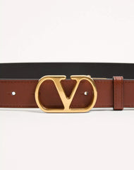 VLogo Signature Reversible Shiny Calfskin Belt - 30Mm / 1.2 In.