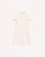 Embroidered Crepe Couture Short Dress