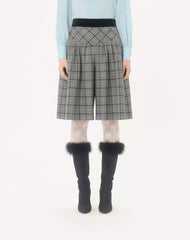 Wool Bermuda Shorts With Check Pattern