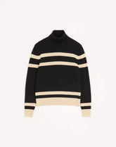 Valentino High-Neck Wool Jumper With VLogo Embroidery