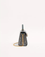 Valentino Garavani Mini Vsling Handbag With Rhinestones And Jewel Logo