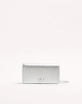 VLogo Signature Mini Shoulder Bag In Laminated Grainy Calfskin
