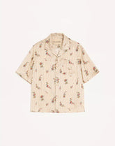 Valentino Silk Bowling Shirt With Papier Floral Print