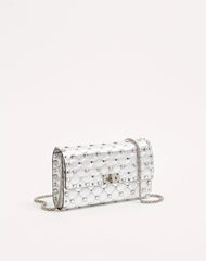 Valentino Garavani Rockstud Spike Shoulder Bag In Laminated Nappa Leather With Cabochon Stones