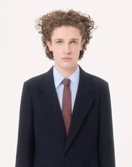 Valentino Single-Breasted Jacket In Natté Wool