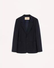 Valentino Single-Breasted Jacket In Natté Wool