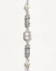 Ovalette Bracelet In Metal, Pearls And Swarovski® Crystals