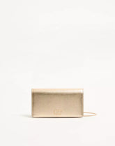 VLogo Signature Mini Shoulder Bag In Laminated Grainy Calfskin With Jewel Logo