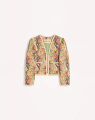 Piquet Jacket With Voyage Imaginaire Paisley Print