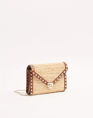 Mini Rockstud Raffia Shoulder Bag