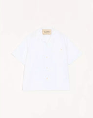 Valentino Bowling Shirt In Cotton Poplin With Vgold