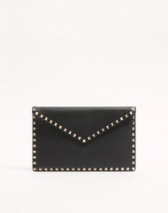 Rockstud Grainy Calfskin Envelope Pouch