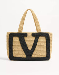 Valentino Garavani Viva Superstar Large Raffia Shopping Bag