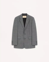 Valentino Single-Breasted Jacket In Mouliné Wool