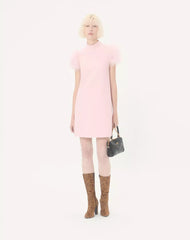 Short Crepe Couture Dress With Feathers