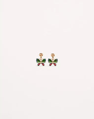 Flutterby Metal And Enamel Earrings